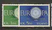 EUROPA-CEPT - ISLAND 1960 - Yvert # 301/2 - MLH - 1960