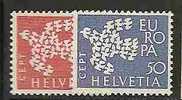 EUROPA-CEPT - SWITZERLAND 1961 - DOVE FLYING - Yvert # 682/3 - MLH - 1961