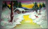 Mills,Water Mill,Winter,vintage Postcard - Watermolens