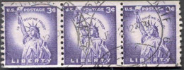 Pays : 174,1 (Etats-Unis)   Yvert Et Tellier N° :   581 A (o)  Bande De 3 - Coils & Coil Singles