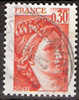 Timbre France Y&T N°1968 (01) Obl. Sabine De Gandon. 30 C. Orange. Cote 0.15 € - 1977-1981 Sabina Di Gandon