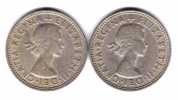 2piéces De  1 Schilling  Grande-bretagne- 1958-1966- - Other & Unclassified