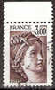 Timbre France Y&T N°1979 (01) Obl. Sabine De Gandon. 3 F 00. Brun. Cote 0.50 € - 1977-1981 Sabine Van Gandon