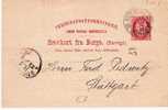 N035/ Posthorn Ganzsache, 10 Öre (P34 I) Nach Stuttgart, Deutschland 1894 - Postal Stationery