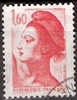 Timbre France Y&T N°2187 (01) Obl. Liberté De Gandon. 1 F. 60. Rouge. Cote 0.15 € - 1982-1990 Liberty Of Gandon