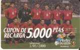 ACR-013 TARJETA SELECCION ESPAÑOLA DE FUTBOL DE 5000 PTAS (FOOTBALL) - Airtel