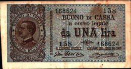 1784)splendida Banconota Da 1£ Vittorio Emanuele II°del 28-12-1917 Aloni - Autres & Non Classés