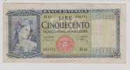 1757)splendida Banconota Da 500£ Onata Di Sighe Del 10-2-1948 Varietà Manca Un Passaggio Di Colore - 500 Lire