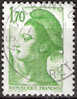 Timbre France Y&T N°2318 (01) Obl. Liberté De Gandon. 1 F. 70. Vert. Cote 0.15 € - 1982-1990 Liberté (Gandon)