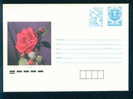 Uco+cq Bulgaria PSE Stationery 1991 Flowers RED ROSE , Post Dove Mint/6371 - Rose