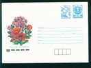Uco+cq Bulgaria PSE Stationery 1991 Flowers TULIP ROSE GERGINA  Mint , Post Dove Mint/6381 - Rose