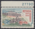 !a! USA Sc# 1248 MNH SINGLE W/ Top Margin & Plate-# (U/27790) - Nevada Statehood - Nuovi