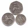 3 Piéces   Grande Bretagne  5-10-50 Pence 1979 - 5 Pence & 5 New Pence