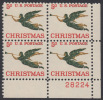 !a! USA Sc# 1276 MNH PLATEBLOCK (LR/28224) - Christmas: Angel With Trumpet - Nuovi
