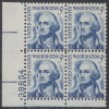 !a! USA Sc# 1283B MNH PLATEBLOCK (LL/38854) - Prominent Americans: George Washington - Ongebruikt