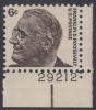 !a! USA Sc# 1284 MNH SINGLE From Lower Right Corner W/ Plate-# 29212 - Prominent Americans: Franklin D. Roosevelt - Nuovi