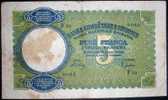 Banknote,paper Money,Albania,Shqipnis,5 Franga,Cinque Franchi,dim.130x76mm. - Albanien