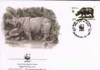 Lettre Du 2/10/1996 JAKARTA 1er Jour WWF  RHINOCEROS 2 - Rinocerontes