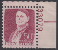 !a! USA Sc# 1293 MNH SINGLE From Upper Right Corner W/ Plate-# 33079 - Prominent Americans: Lucy Stone - Nuovi