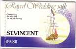 E727 - ST VINCENT Yv N°636/37 ** CARNET MARIAGE ROYAL - St.Vincent (1979-...)