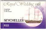 E0002 - SEYCHELLES Yv N°491/92 ** MARIAGE ROYAL CARNET - Seychellen (1976-...)