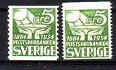 1660) Schweden Mi.Nr. 220 II A + 220 II AI Postfrisch ** - Ungebraucht