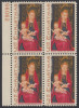 !a! USA Sc# 1336 MNH BLOCK W/ Left Margins & Plate-# 29095 - Christmas - Nuovi