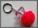 Bijou De Sac, Portable Poisson Rose Sur Pompon Rouge - Andere & Zonder Classificatie