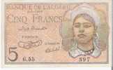 5 Francs Algerie Algeria Colonie Francaise G.55 - Algeria