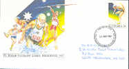 AUSTRALIA : 1987: Post. Stat.:VII WORLD VETERANS' GAMES, MELBOURNE,1987:ATHLETICS,THE AGED (OLD) PEOPLE,JAVELIN THROWING - Postal Stationery