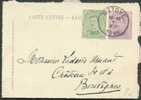 N°137 - 5 Centimes Vert En Compl. S/E.P. Carte-lettre 15 Cent. Obl. Sc NATOYE 1-XII-1921 Vers Bouvignes.  Superbe Frappe - Kartenbriefe