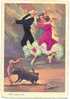 Espagne.Danseurs De Flamenco Et Tauromachie.très Belle Carte Brodée ++++++++1958. - Bestickt