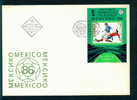 FDC 3430 Bulgaria 1985 /31 Football World Cup Soccer MEXICO S/S FLAG BULGARIA , EMBLEM BFS - Buste