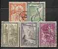 GREECE - RECONSTRUCTION Partial VF USED Set - FISHERY - AGRICULTURE - Yvert # 575/6/8/9/580 - High Value # 579 - Used Stamps