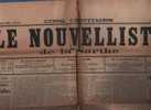 LE NOUVELLISTE DE LA SARTHE 14 SEPTEMBRE 1901 - LE MANS - CRAPONNE - DIEU ET CAILLAUX - VITESSE AUTOMOBILE - LOURDES ... - Testi Generali
