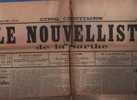 LE NOUVELLISTE DE LA SARTHE 14 SEPTEMBRE 1901 - LE MANS - CRAPONNE - DIEU ET CAILLAUX - VITESSE AUTOMOBILE - LOURDES ... - Algemene Informatie