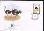 TCHAD Lettre WWF  1er Jour De Djamena Du 10/09/1996 Autruche 2 - Ostriches