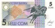 KIRGHIZISTAN  5 Som  Non Daté (1993)   Pick 5    ***** BILLET  NEUF ***** - Kyrgyzstan