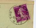 SUPERBE Cachet Manuel--BARR--67--du 25-8-1933  Sur Semeuse  20c--sur Carte Postale Mont Ste Odile - Manual Postmarks