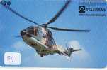 Télécarte Hélicoptère (59) HELICOPTER - CHOPPER - Hubschrauber - HELICÓPTERO - Elicottero - Avion - Phonecard - Airplanes