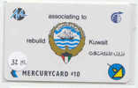 Koeweit Kuwait GPT (31 MERA) Magnetic/Mercurycard/Rebuild Kuwait/National Coat Of Arms With Mast In Front Of Dhows Sail - Kuwait