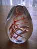 Sulfure Presse Papier Cônique Avec Spirale Orange Rouge SUL11 - Glas & Kristal