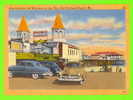 OLD ORCHARD BEACH, ME - AMUSEMENTS AND ENTRANCE TO THE PIER - ANIMATED OLD CARS - TICHNOR - - Andere & Zonder Classificatie