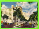 MIAMI, FL - BISCAYNE BOULEVARD - ANIMATED WITH OLD CARS - NOVELTI-CRAFT CO - - Miami