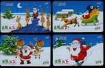 Télécartes - Quatre Différentes - Père Noel - Merry Christmas - Lot GG - Navidad