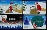 Télécartes - Quatre Différentes - Père Noel - Merry Christmas - Lot HH - Navidad
