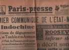 PARIS PRESSE 22 DECEMBRE 1946 - ROOSEVELT - PAUL LANGEVIN - INDOCHINE - JAPON RAZ DE MAREE - CESARE ROSSI - SARRE - Informations Générales