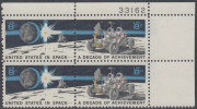 !a! USA Sc# 1434-1435 MNH PLATEBLOCK (UR/33162) - Space Achievement - Nuovi