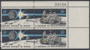 !a! USA Sc# 1434-1435 MNH PLATEBLOCK (UR/33154) - Space Achievement - Nuovi