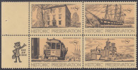 !a! USA Sc# 1440-1443 MNH ZIP-BLOCK (LL) - Historic Preservation - Nuovi